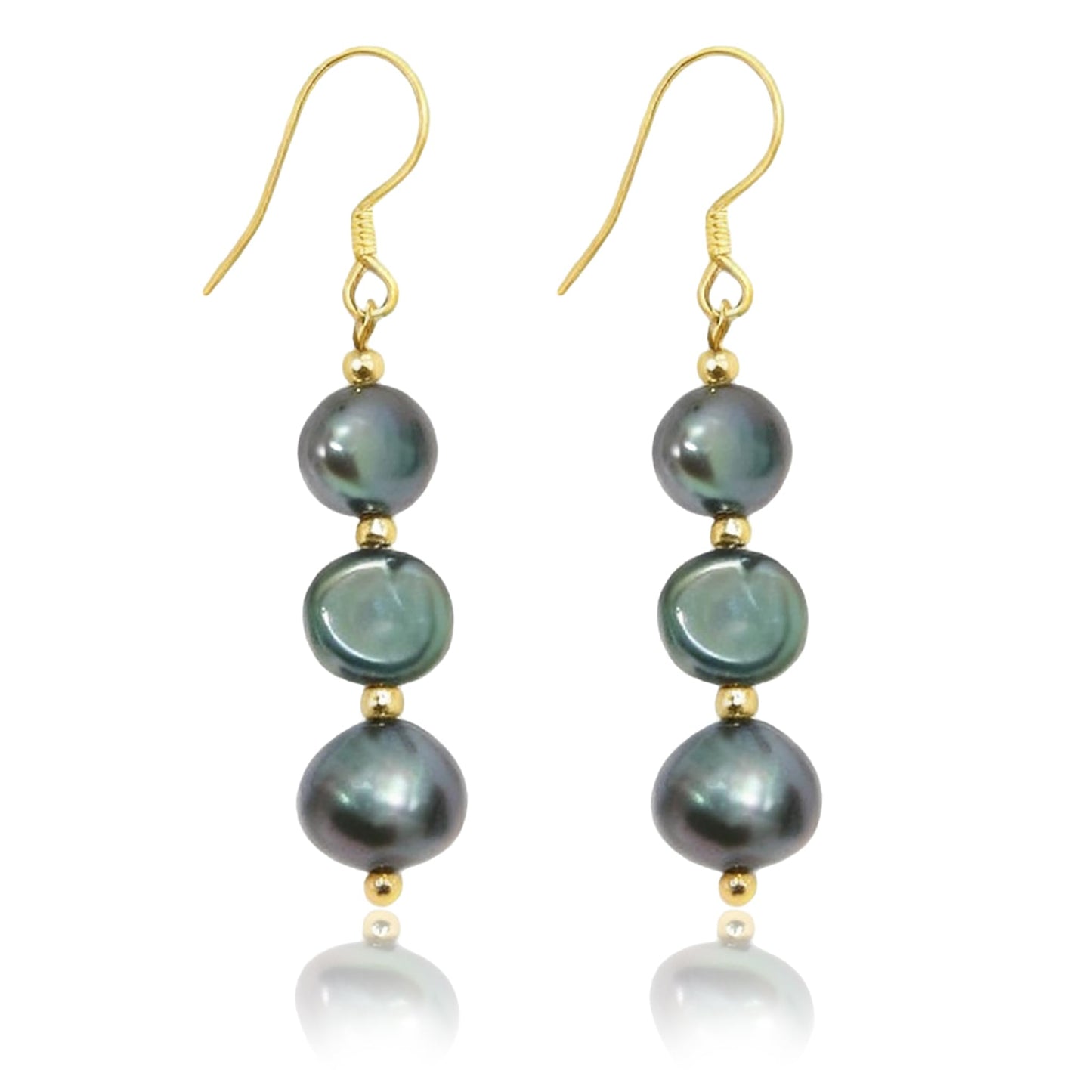 Handmade Tahitian Baroque Seawater Black Pearl Drop Earrings for Women , Black Pearls Dangle Earrings Hypoallergenic , Trendy Formal Jewelry Gifts for Wedding, Bridal & Special Occasion Valentines'day Mother's Day Back-to-school Gifts