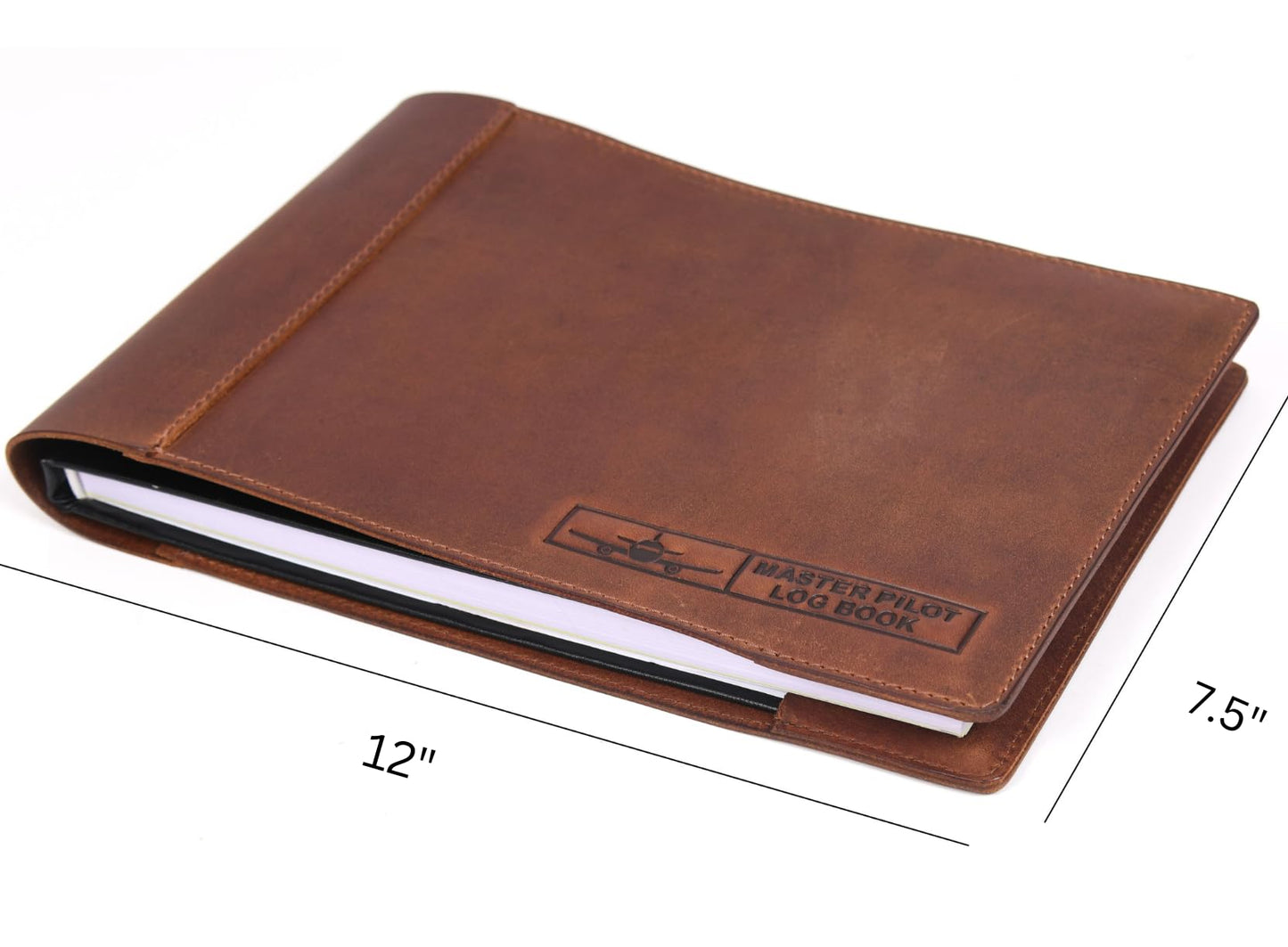 Tolredo Canadian Master Pilot Log Book TL-SP-05 Flight Standard Top Grain Cowhide Leather Refillable Bleedproof 278 Pages Aviation Logbook for FAA ICAO, JAA, CAA, and CASA Documentation (12" x 7.5")