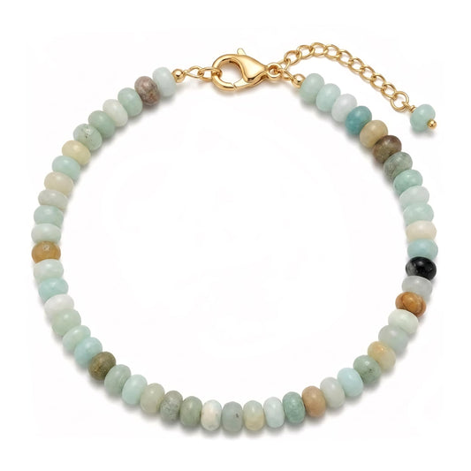 chorfla Colorful Natural Stone Beaded Bracelets for Women, Boho Handmade Gemstone Bracelet, Adjustable Summer Beach Jewelry