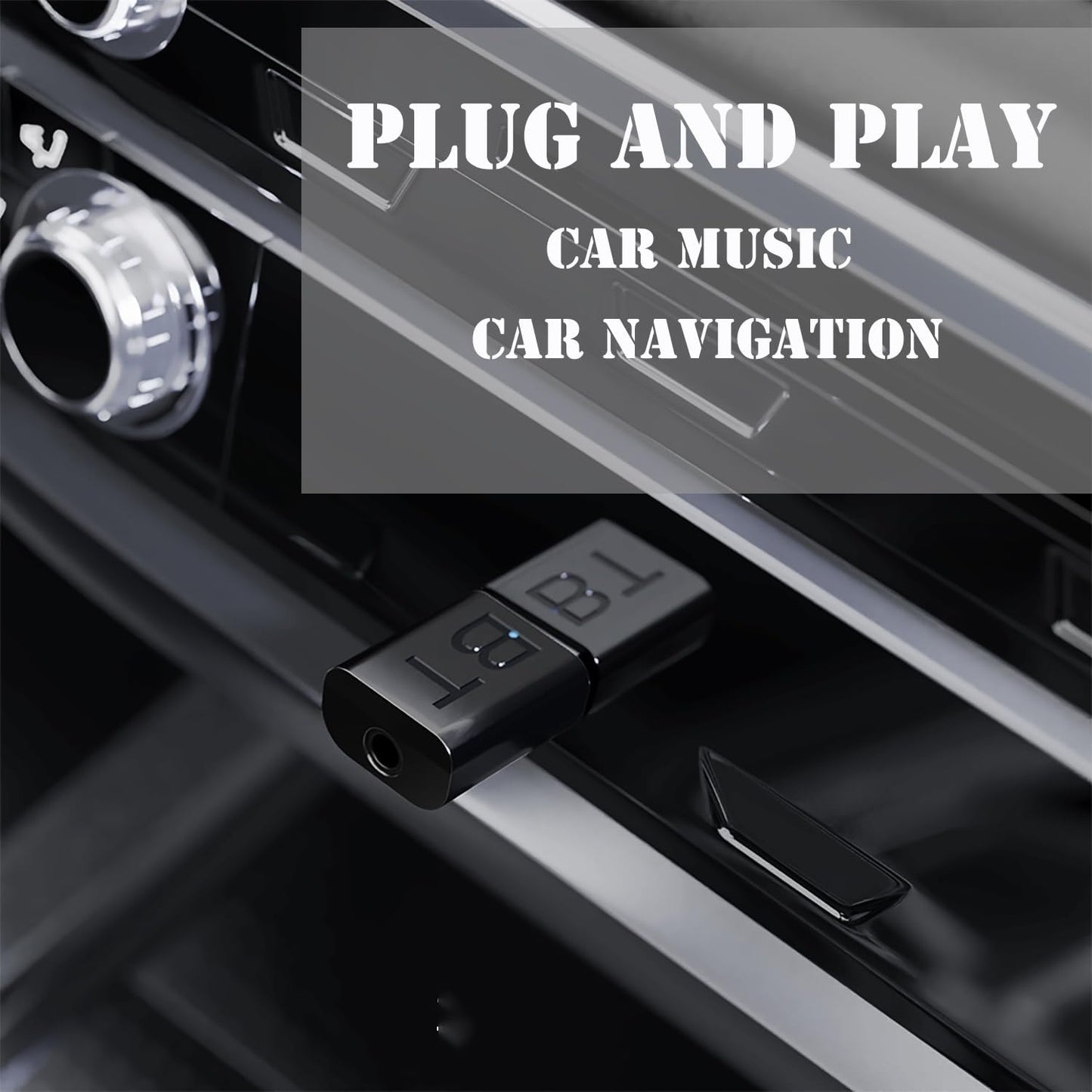 QOFOWIN 2-in-1 Receiver,5.4 3.5mm 3.5mm Mini USB Bluetooth Wireless Audio Adapter Car Kit Music Receiver for Home/Car