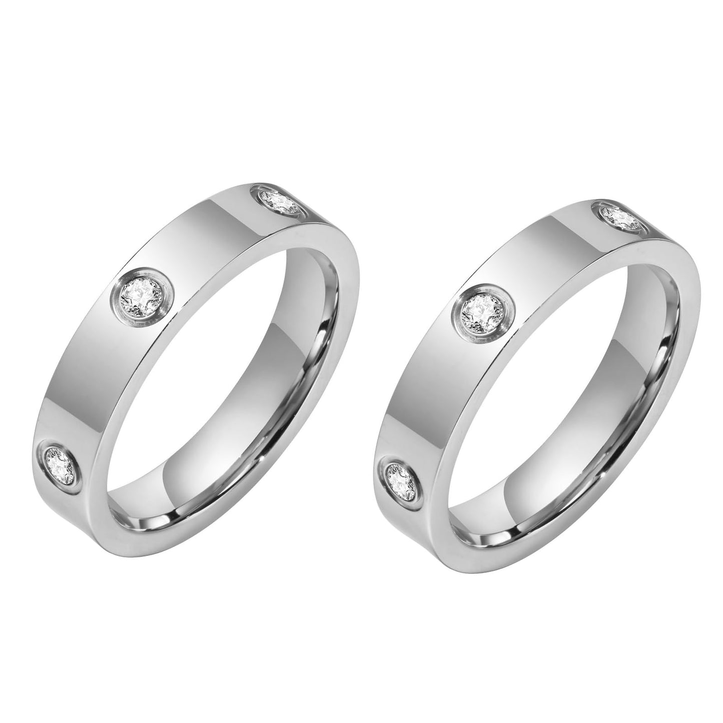 MPRAINBOW Gold Rings for Women, 18K Gold Plated Stainless Steel Cubic Zirconia Friendship Band Wedding Party Trendy Jewelry Gift Non-tarnish,Christmas Birthday Gift for Girlfriend