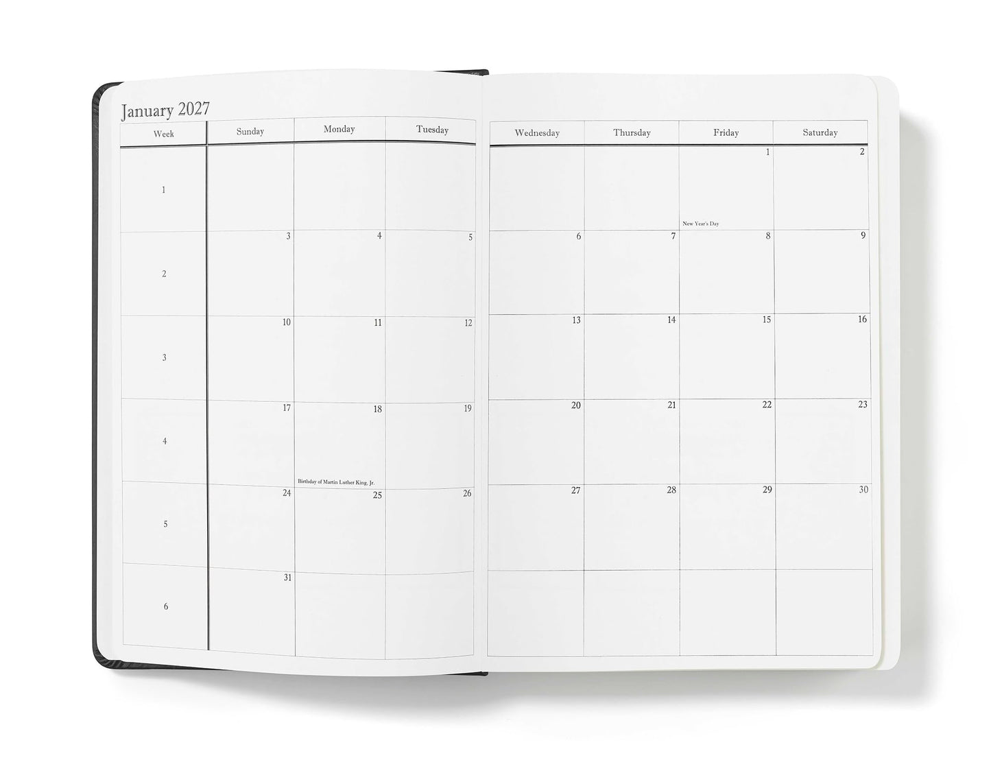 Wykeham's Executive 2026-27 Daily Journal Planner – Customization Available – Mid-Year Academic Diary – July 2026 to June 2027 (Black, 8.5"×5.5")