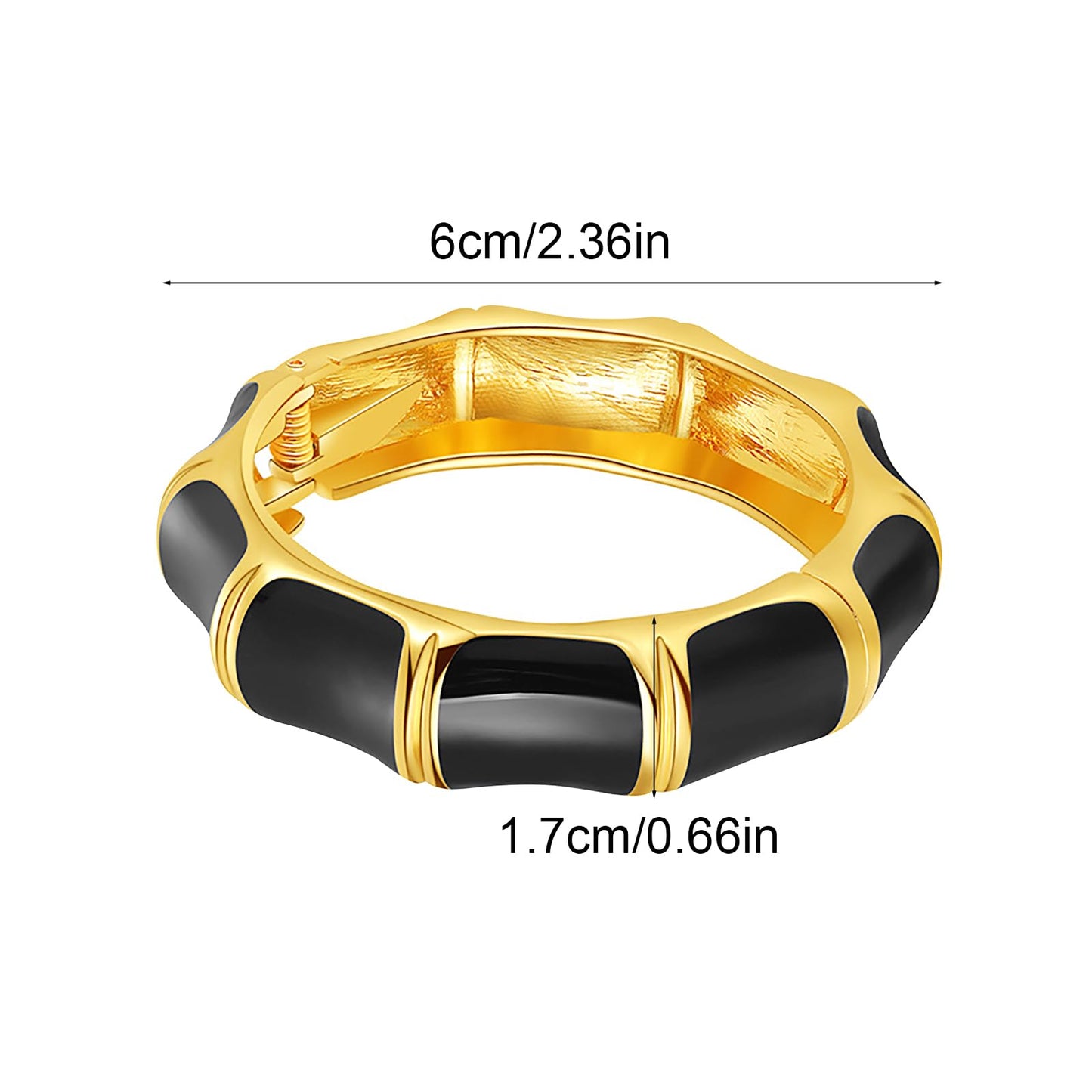 Gold Bangles Bracelets for Women Chunky Bracelet Dainty Elliptical Enamel Bamboo Bangle Bracelet Fashion Cuff Bracelet Jewelry Gift