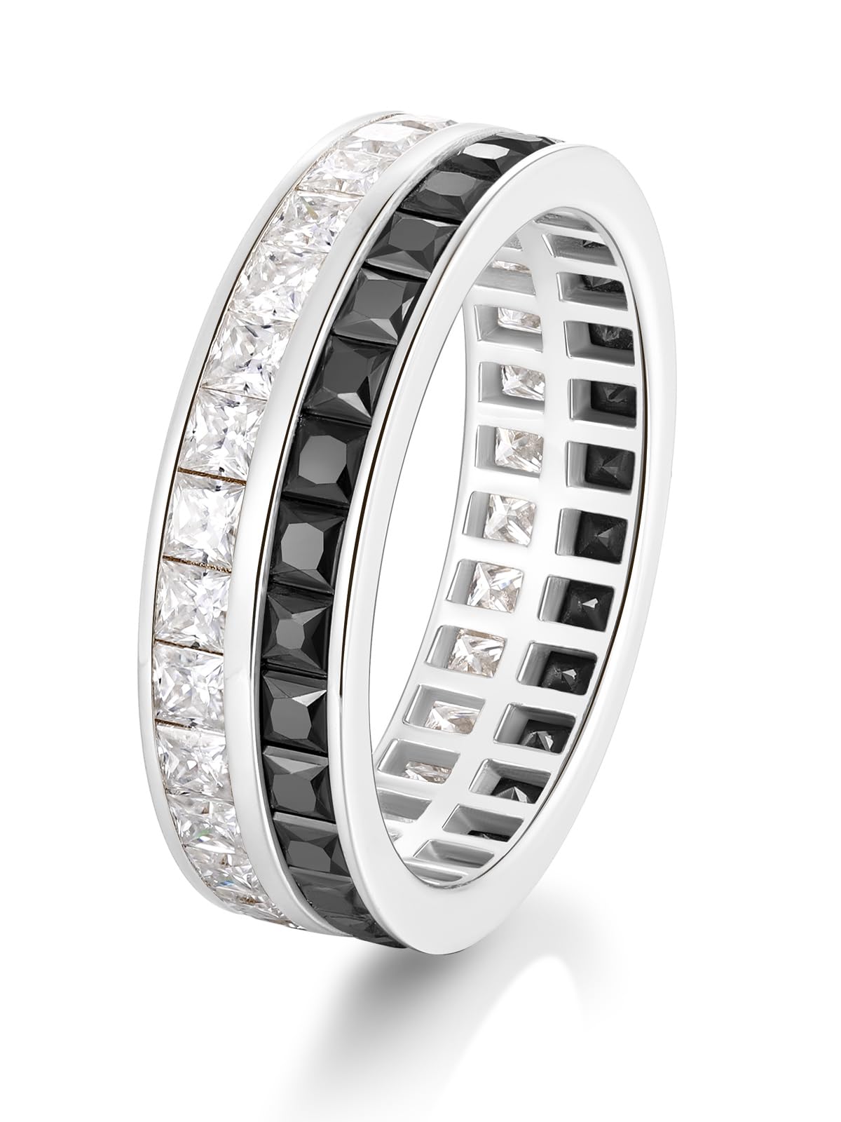 Frbod Moissanite Promise Ring Chunky Diamond Anniversary Jewelries Princess Cut Moissanite Wedding Band Size 7
