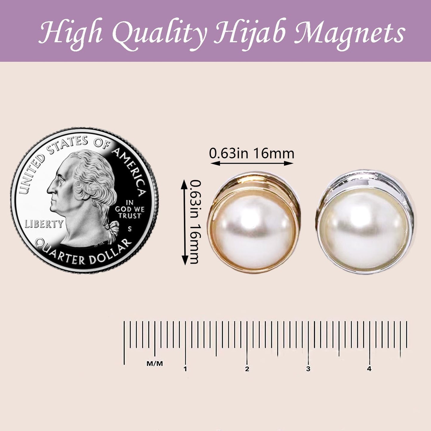 Strong Pearl Safety Magnetic Hijab Pins for Clothes Scarves Niqab Magnet for Women Girls