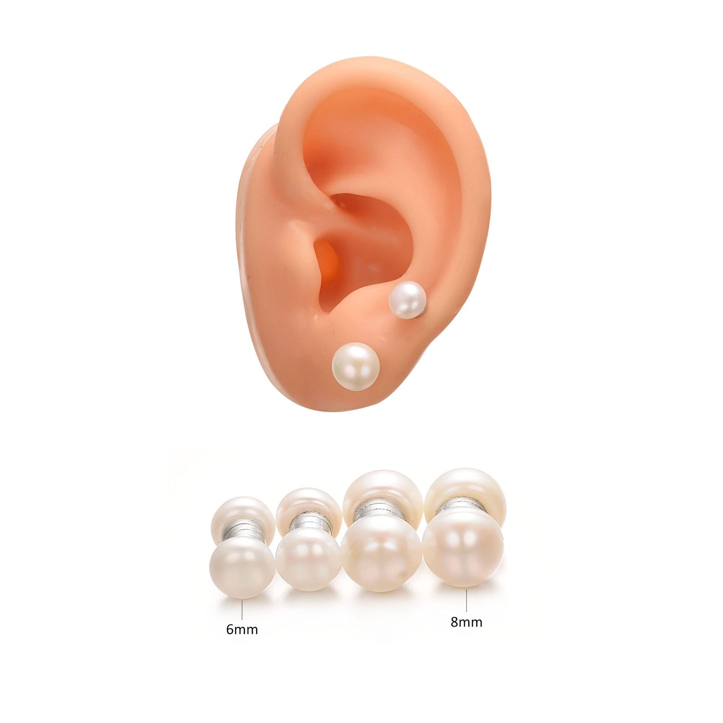 Airokiy Magnetic Earrings for WomenHypoallergenic Small Pearl Non Piercing Clip On Earrings Elegant Hypoallergenic Jewelry 6mm