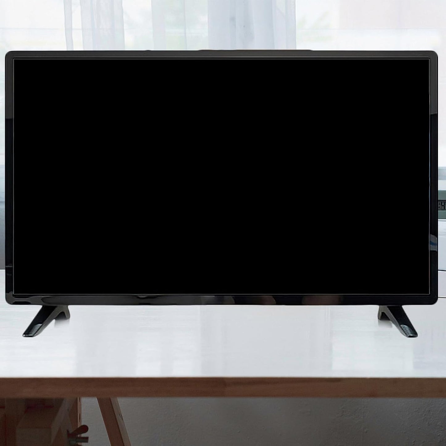 TOYANDONA Tv Stand Base Bracket with Screws, Black Tv Holder Replacement, Tabletop Support for Flat Screen Televisions