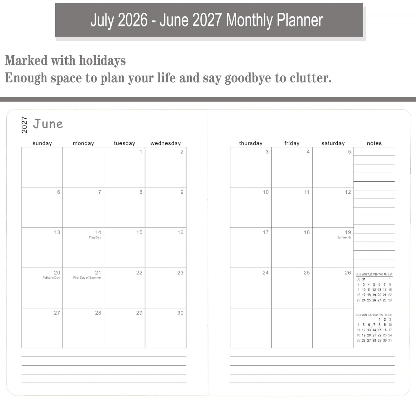 Daily Planner 2026-2027, One Page Per Day, Academic Calendar (July 2026 - June 2027), Appointment Book with Time Slots and Monthly Tabs, 5.7" x 8.25", Pocket, Leather Cove (Lake Green)