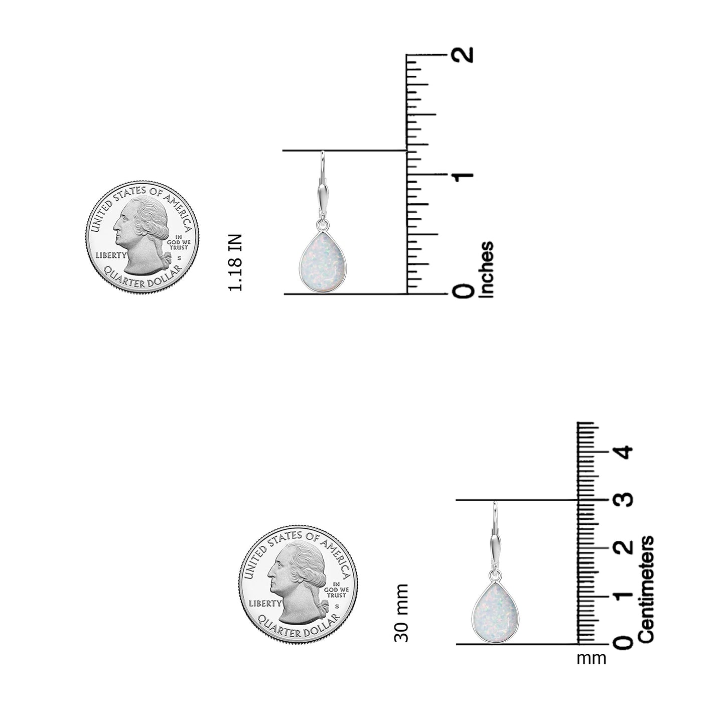 LeCalla 925 Sterling Silver Teardrop Leverback Earrings for Women | Pear Shaped Yellow Opal Dangle Earrings 30MM