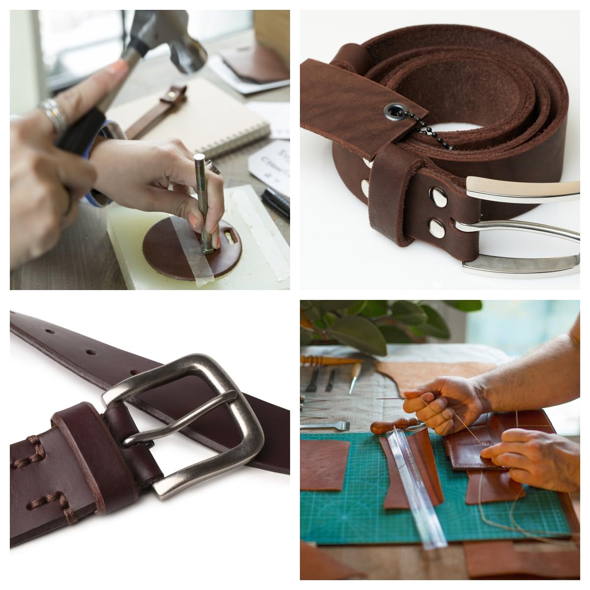 Full Grain Leather Sheet, 4-5mm Thick, Brown Leather, Vegetable Tanned Leather for Crafting, Tooling, Sheath Making (Brown 12 x 24 inches)