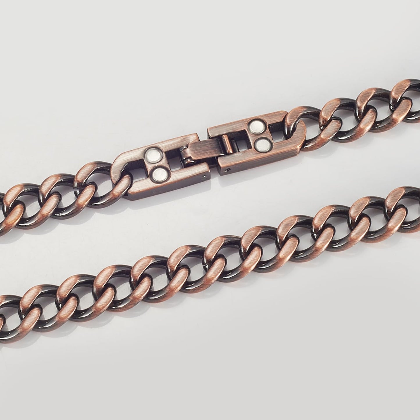 MagSølv Pure Copper Bracelet Necklace for Women Men, Copper Chain Recklace Set, Adjustable Jewelry Gifts（19.7inch）