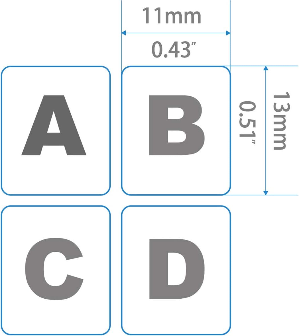 2 Pack Universal Russian Keyboard Stickers Transparent Background, Transparent Background with Blue Lettering