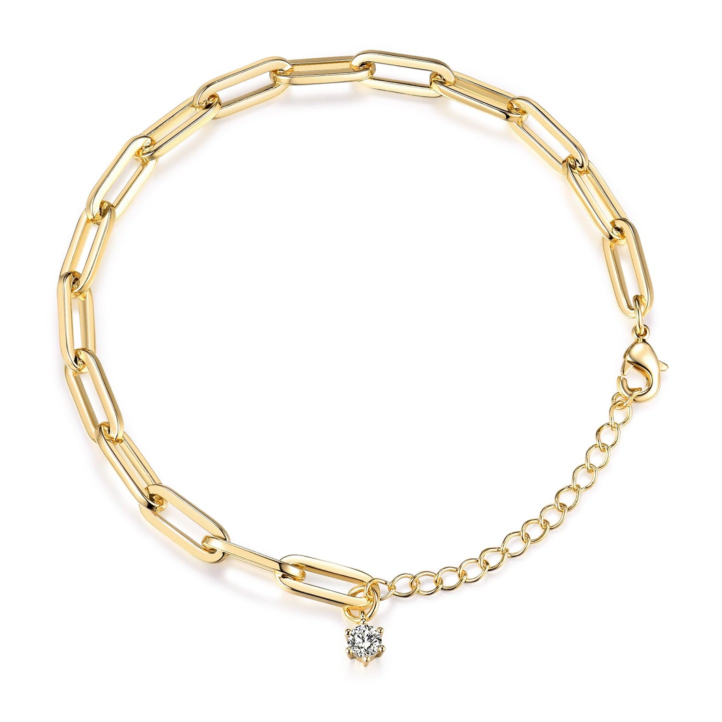 shinelab Paperclip Bracelet for Women Couple Bracelets with Chain Strand Jewelry for Men_7inches