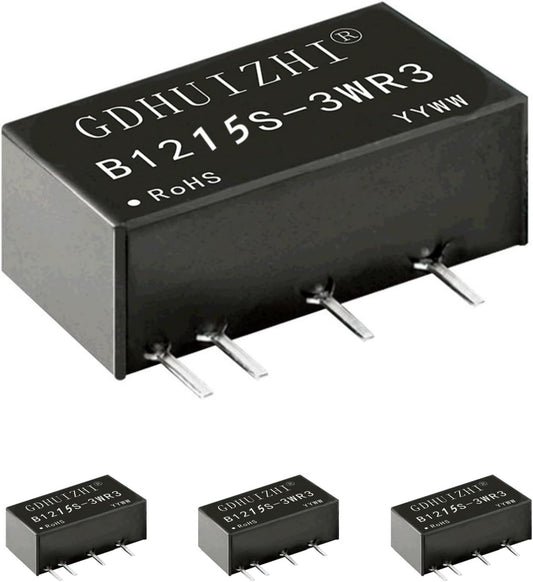 MUXWELL 4 Pack 12V 15V 10.8V-13.2V, 15V, 3W 19.5x10x7 mm DC-DC to Isolated Power Convert, Input Output Isolated Power