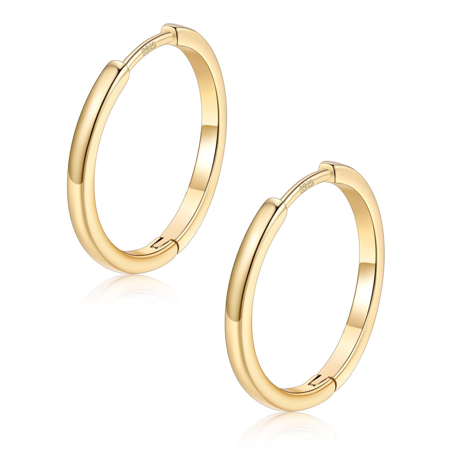 FaithHeart Hoop Earrings for Women, 14K Gold Hypoallergenic Huggie Hoop Earrings, Small Cartilage Earrings for Women 18mm, Send Gift Box