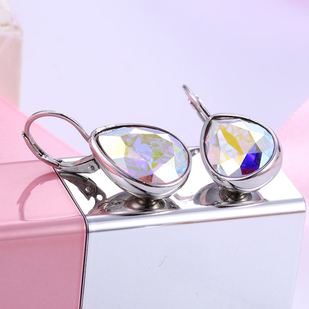 Xuping Jewelry Fashion Huggies Crystal Earring for Women (AB)