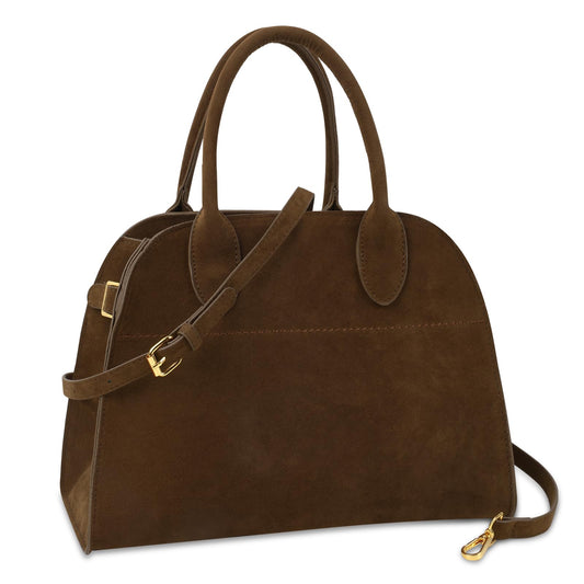 Suede Tote Bag Brown for Women,Vintage Faux Leather Top Handle Shoulder Satchel Bag,Fashion Womens Suede Purse Crossbody Pouch,Retro Large Capacity Tote for Work Travel Daily(Coffee)