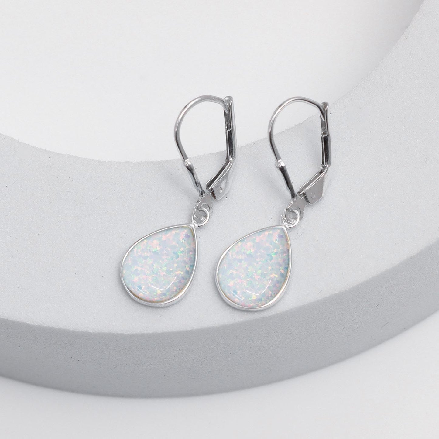 LeCalla 925 Sterling Silver Teardrop Leverback Earrings for Women | Pear Shaped Yellow Opal Dangle Earrings 30MM