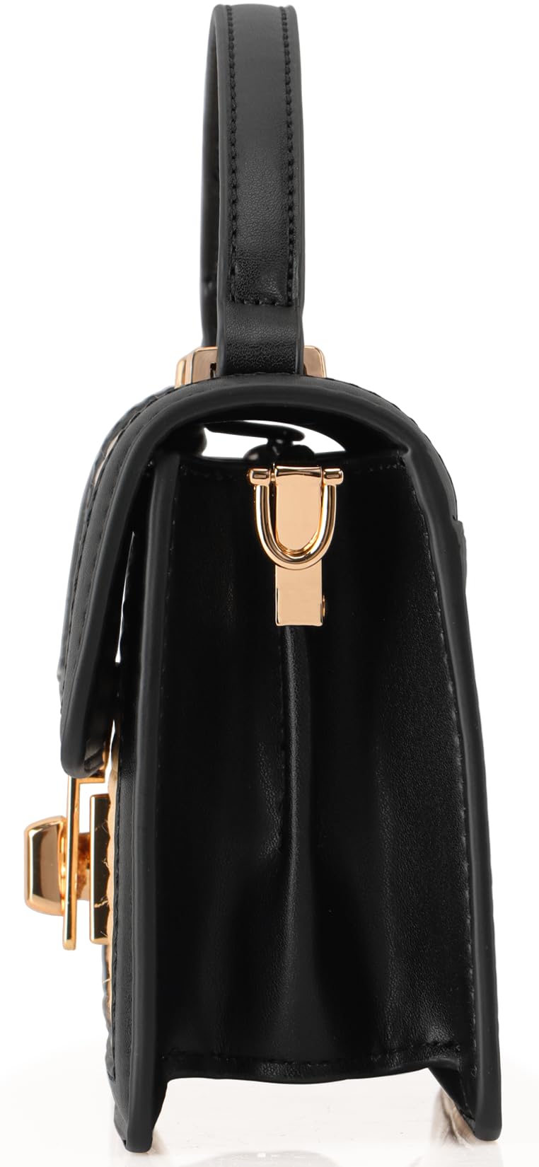 MOJISOLO Straw Crossbody Bag for Women Top Handle PU Leather Shoulder Purse with Adjustable Strap Black