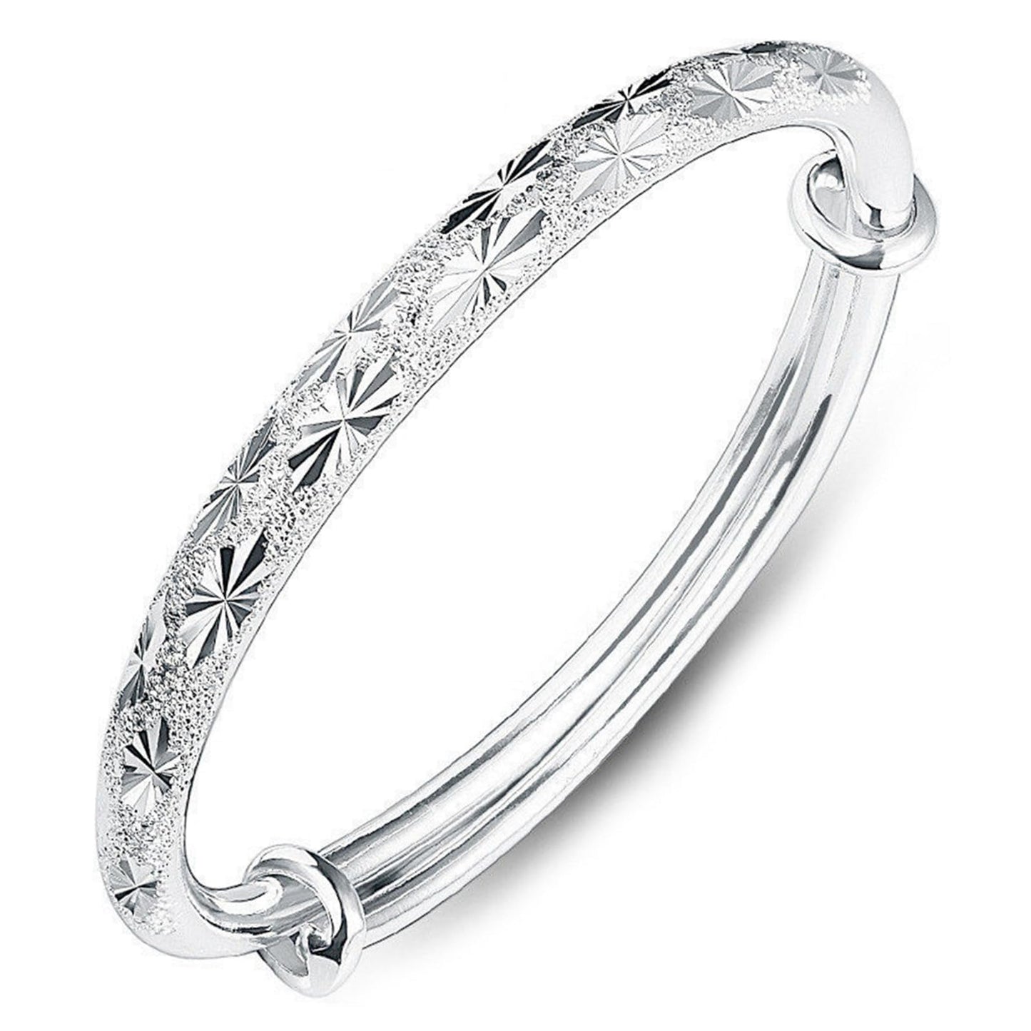 LJCFSDL Bangle Bracelet for Women, 925 Sterling Silver Cuff Bracelet Women's Fashion Simple Adjustable Elegant Jewelry for Mom Valentine Wife Mother Day Gift