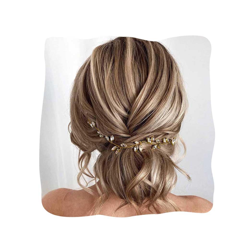 JAKAWIN Wedding Hair Piece for Brides Bridal Hair Accessories Crystal Hair Vine for Women HV190 (2 Gold)