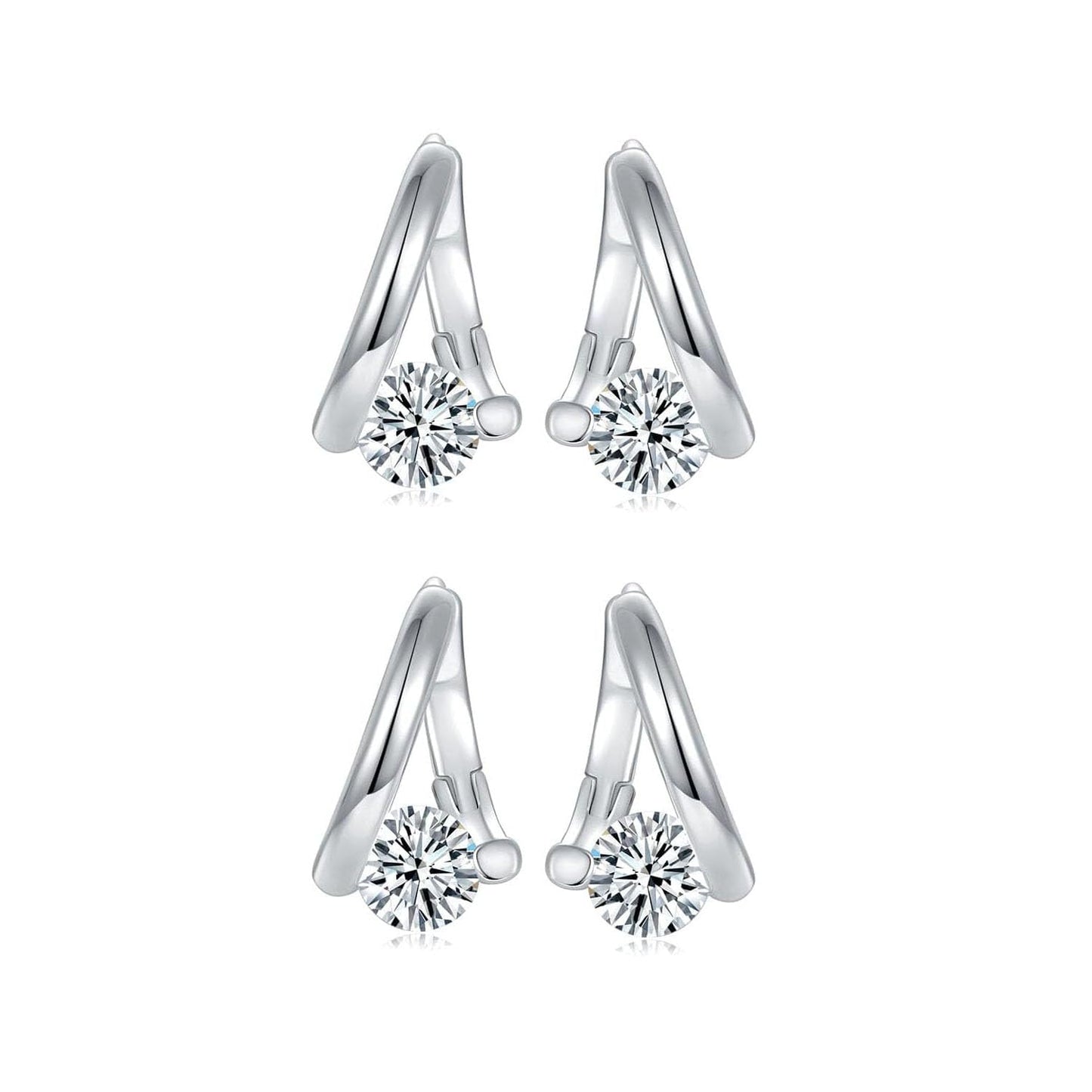 Halolux Lymphvity Germanium Earrings for Women Halolux Lymphvity Germanium Earrings Atheniz Lymphatic Earrings Lymphatic Drainage Earrings Dainty CZ Zircon Lymphatic Drainage Earrings (2PC Silver A)