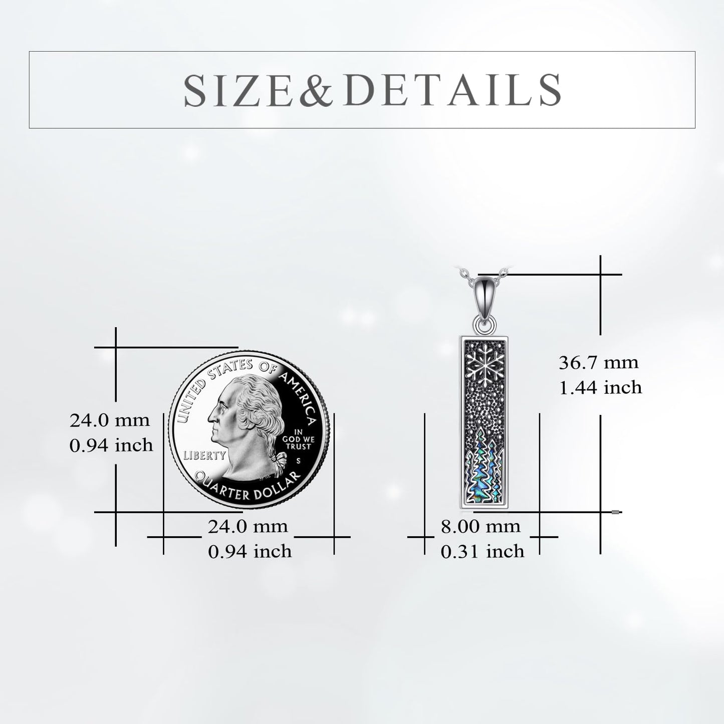 YFN Snowflake Pine Tree Necklace for Women Sterling Silver Nature Necklace Jewelry Gift for Skiers, Hikers, Campers, Climbers and Nature Lovers