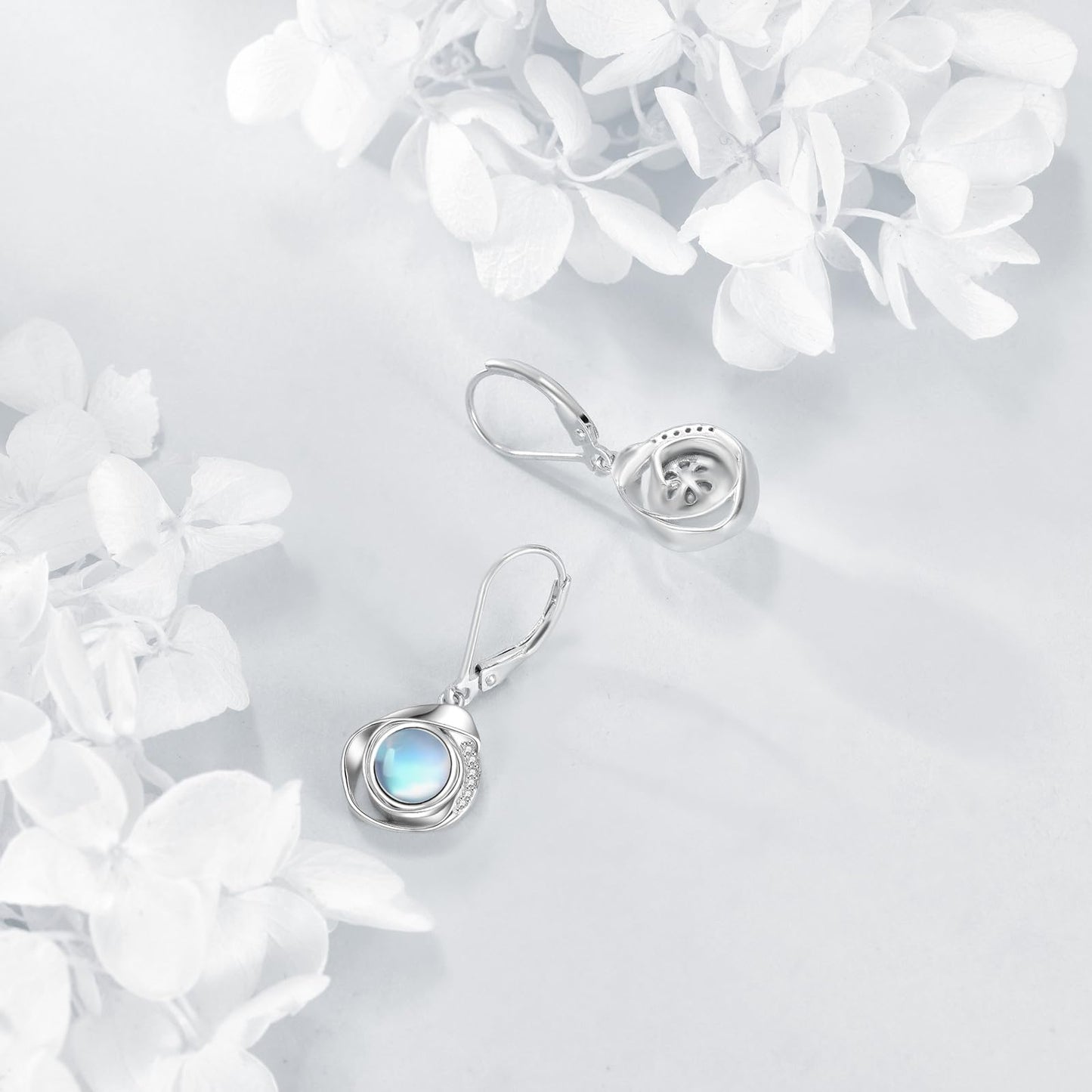 925 Sterling Silver Moonstone Leverback Earrings Dangle Drop Jewelry Gifts for Women (Moonstone)