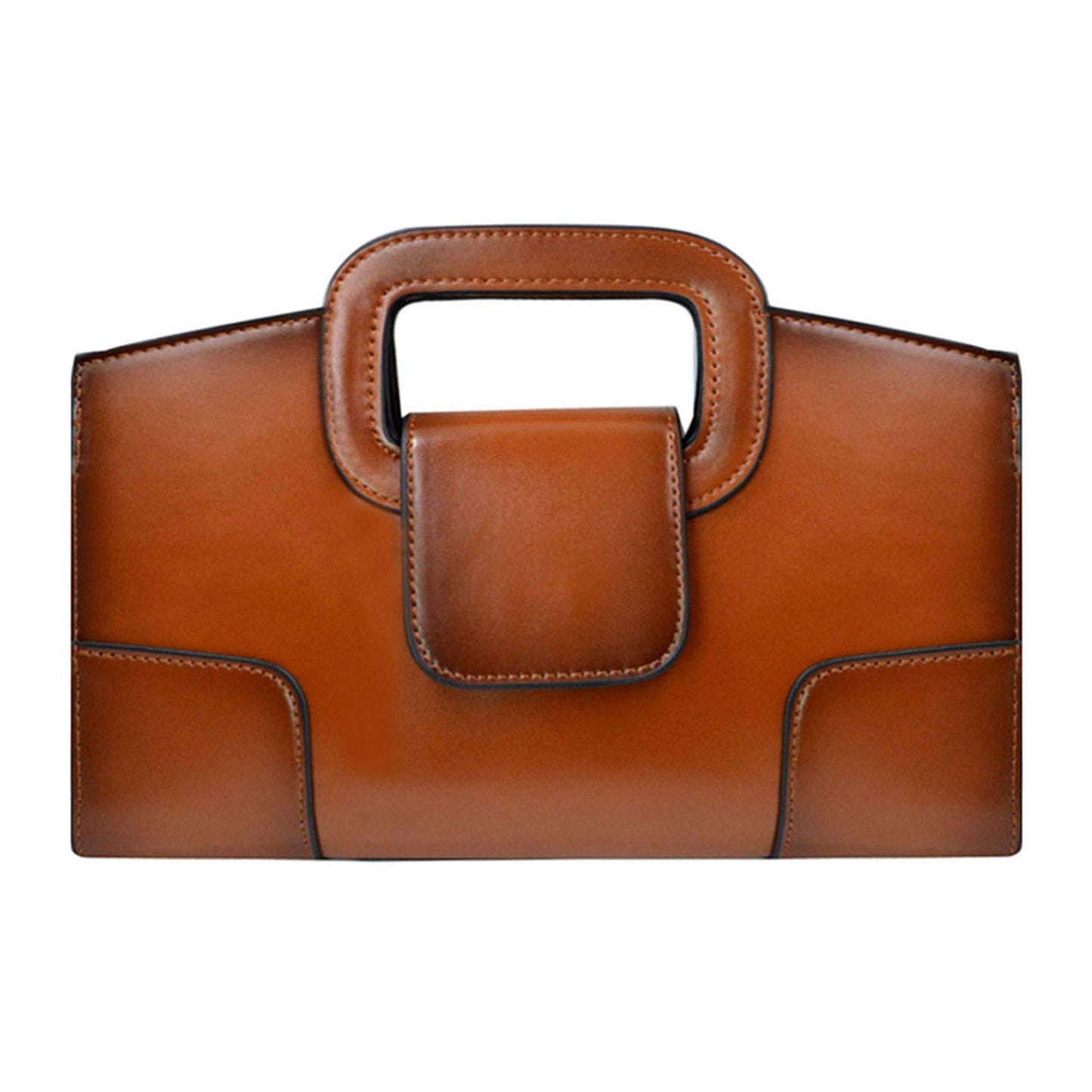 ZLMBAGUS Women Vintage Flap Tote Top Handle Satchel Handbags PU Leather Clutch Purse Casual Messenger Chain Shoulder Crossbody Bag Brown