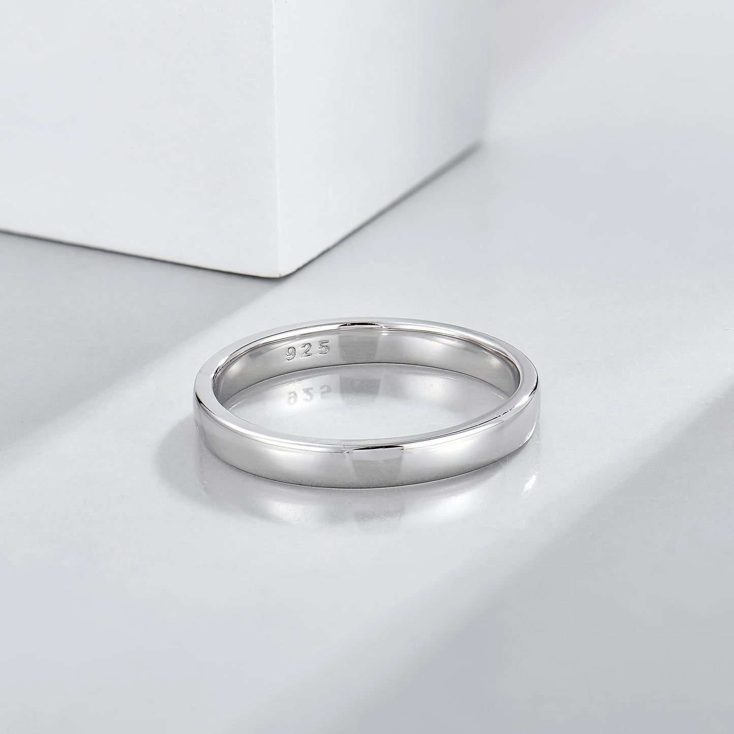 STARCHENIE Solid 925 Sterling Silver 3mm Wedding Band Ring, Comfort Fit High Polish, for Men and Women (Size 11)