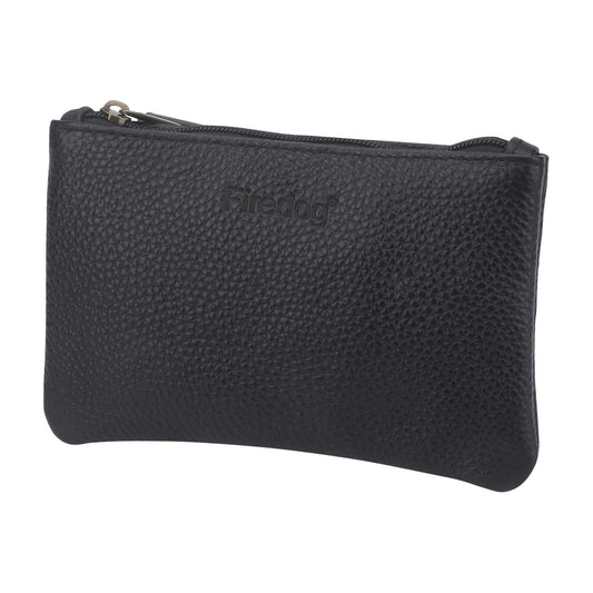 FIREDOG Tobacco Pouch, Small Leather Pouch Rolling Cigarettes Storage Bag Case for Men(Black)