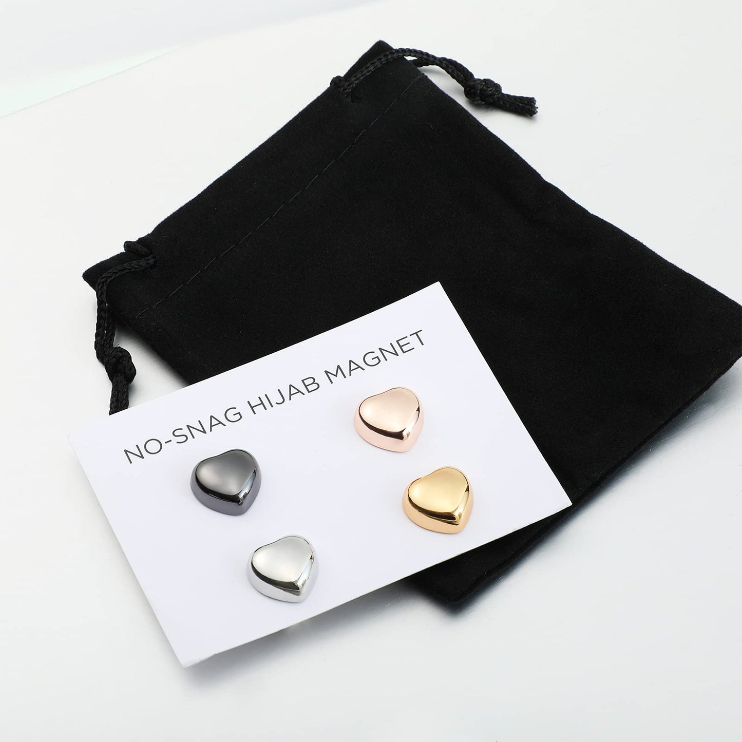8 Pairs Strong Hijab Magnets Multi-use Pinless Hijab Pins Women for Scarf Dress Cleavage Muslim Magnetic Buttons Veil Pins(Heart Style)