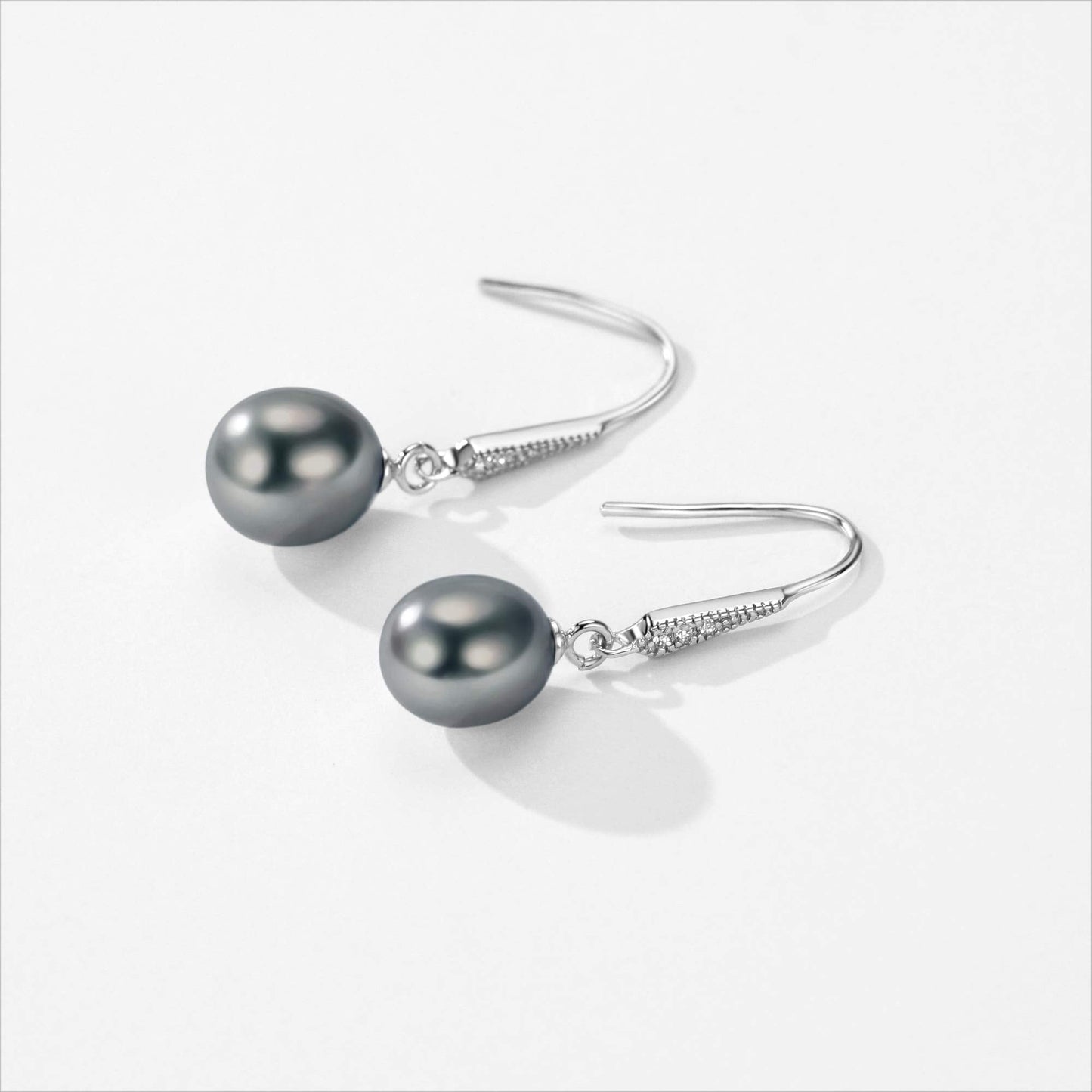 Black Freshwater Pearl Earrings Dangle Drop Earrings Sterling Silver Accented Fine Jewelry For Women