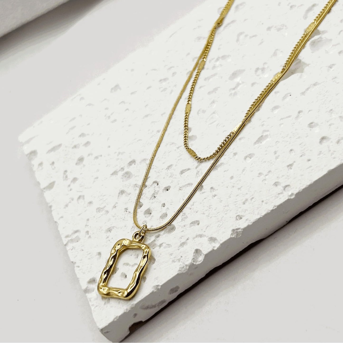 JELLYSEE Gold Necklaces for Women - 14K Gold Plated Layering Necklaces Trendy Circle Paperclip Chain Pendant Choker Necklace, Simple Diamond Cross Bow Jewelry Set Gifts for Women
