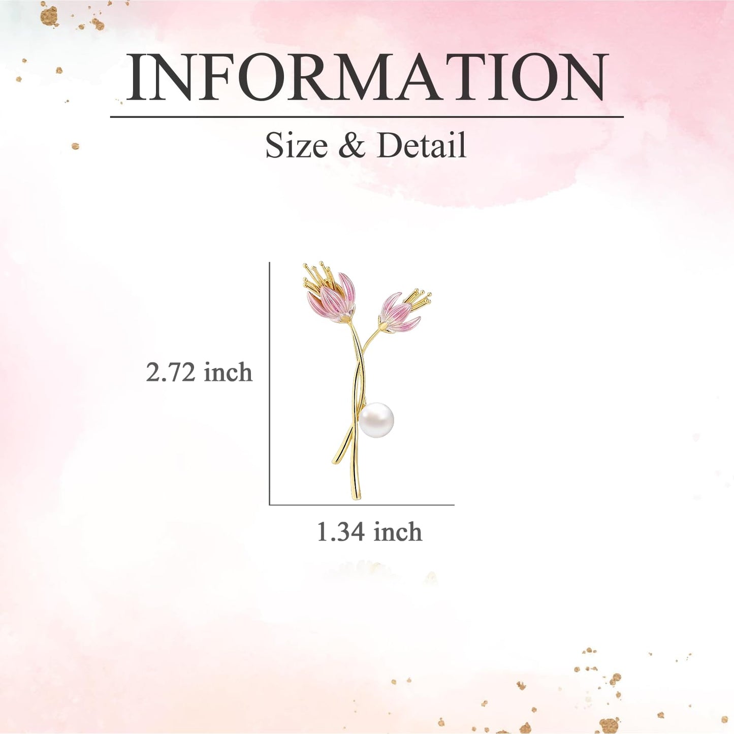 EMEGCY Pink Lotus Flower Brooch for Women Pearl Lotus Brooch Pin Gold Plated Lotus Lapel Pin Jewelry for Mom Wife