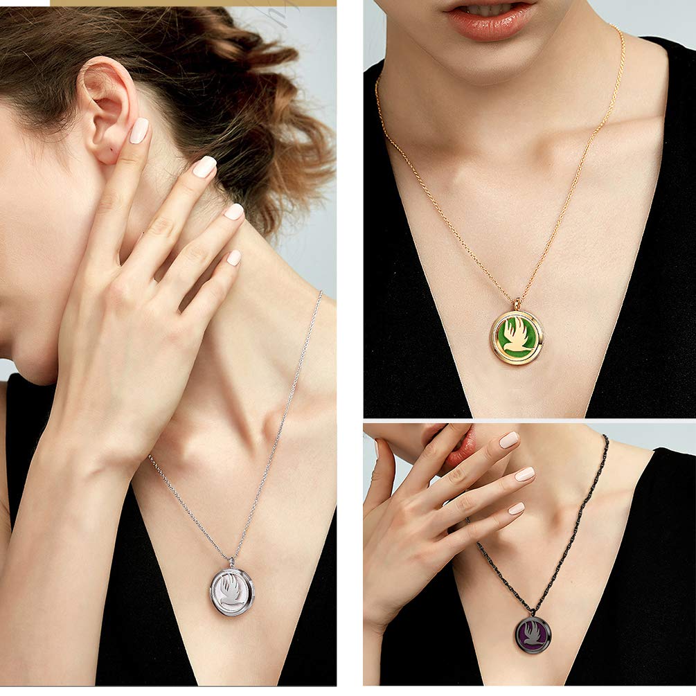 Personalized Customize Essential Oil Diffuser Locket Aromatherapy Diffuser Pendant 18K Real Gold Plated 30mm Round Aromatherapy Womens Jewelry
