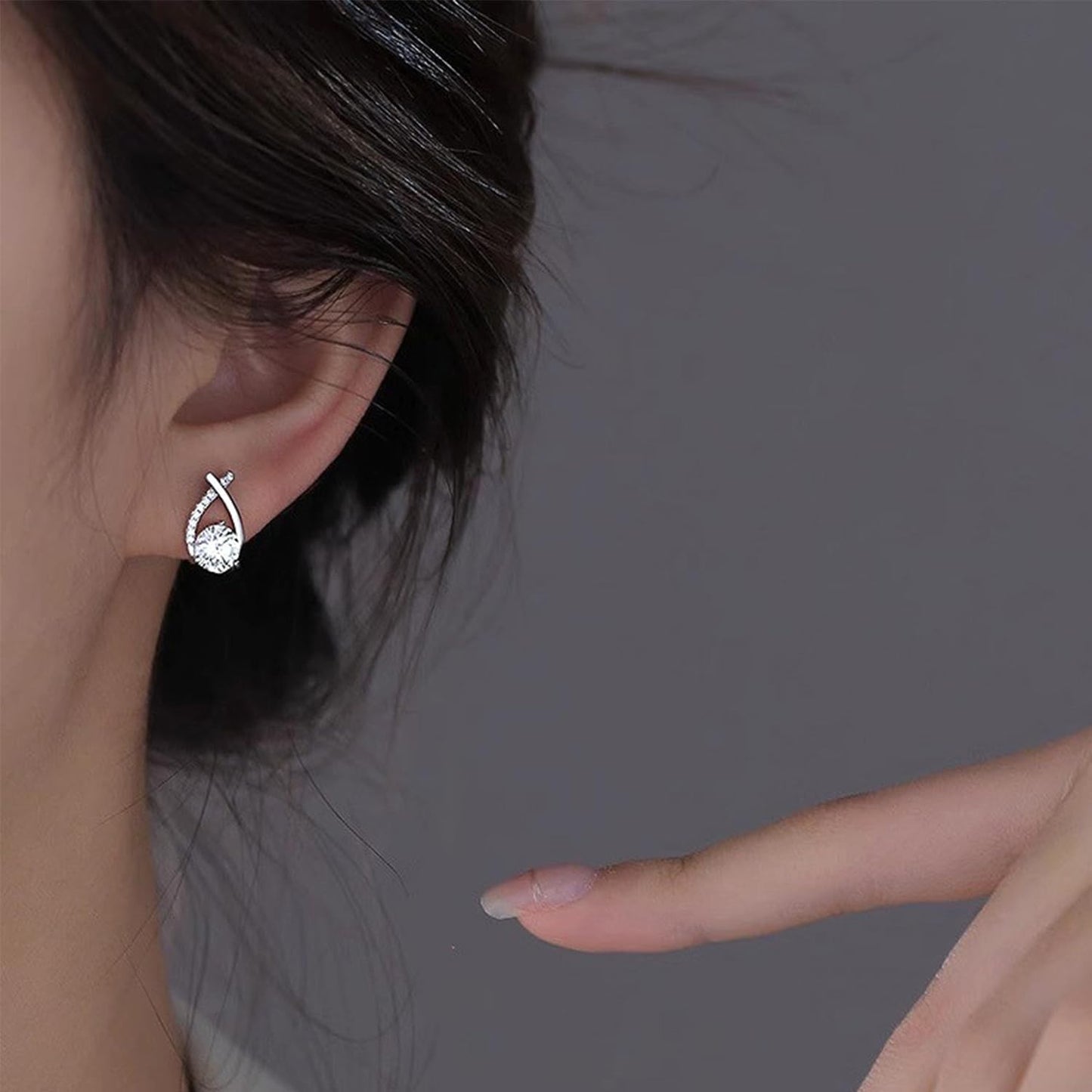 Halolux Lymphvity Germanium Earrings for Women Atheniz Lymphatic Drainage Earrings Gold Silver Cubic Zirconia Hoop Earrings Trendy Jewelry for Women (Sliver B+Sliver B)