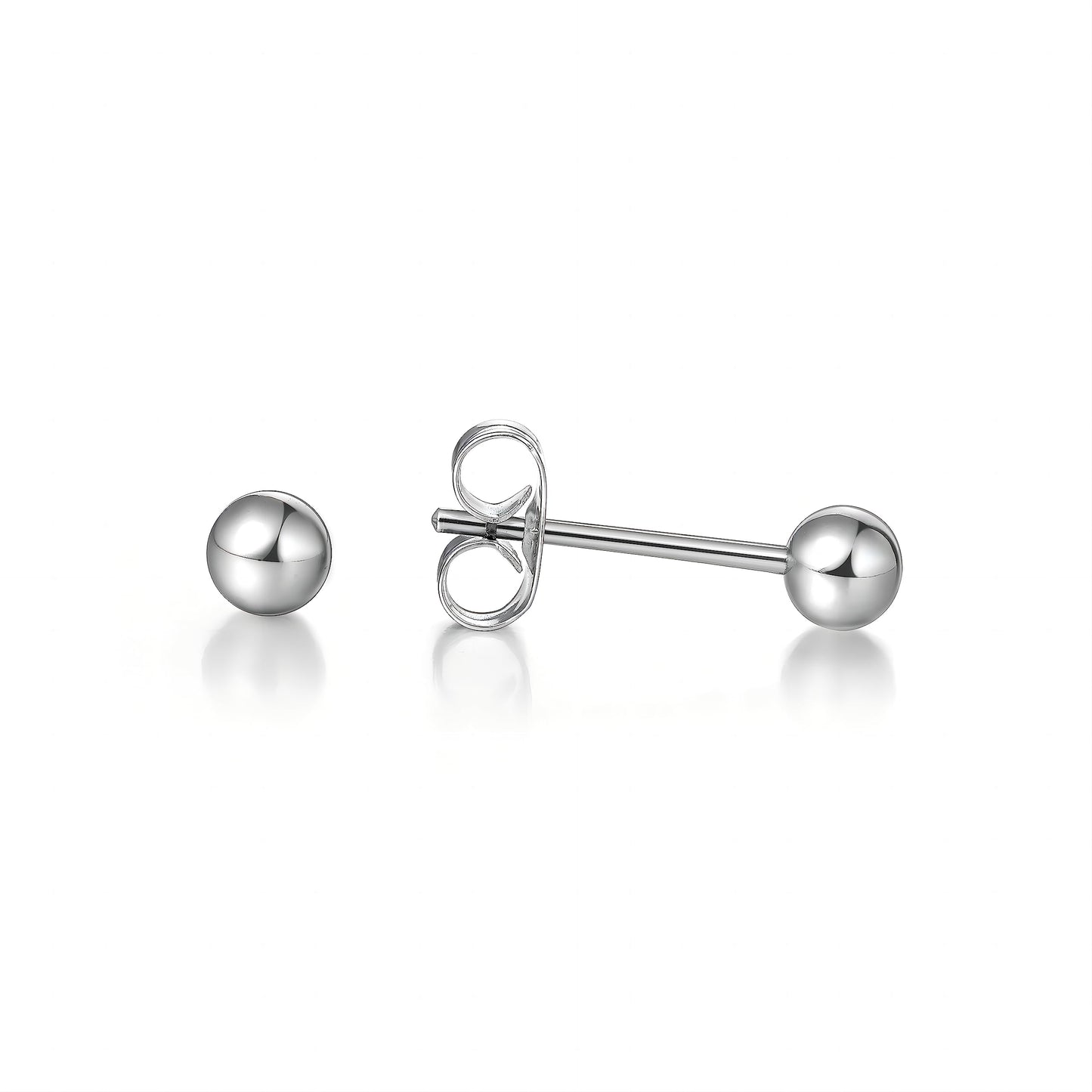 Limerencia G23 Pure Titanium Earrings F136 Implant Grade Titanium Studs 20G Hypoallergenic Round Cubic Zirconia/Princess-Cut/Square/Ball Earrings for Women Men Sensitive Ears(3mm Round Ball)