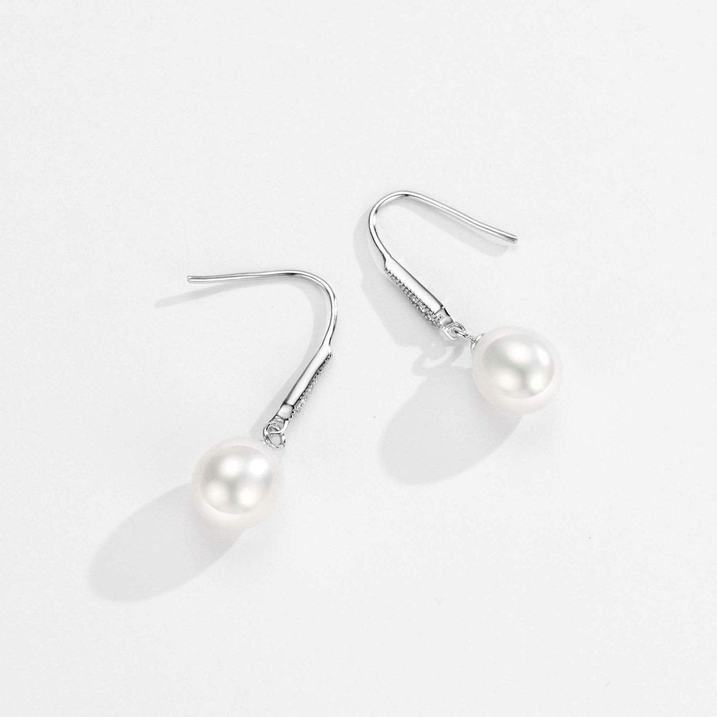 Michooyel S925 White Freshwater Pearl Drop Earrings Dangle Earrings Sterling Silver Fine Jewelry For Women