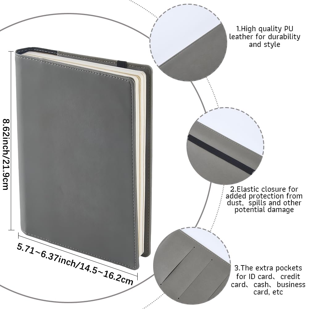 CRASPIRE A5 Leather Book Sleeve with Card Slots Waterproof Notebook Cover Tan PU Envelope Folder Business Briefcase Reusable Leather Portfolio Organizer for Book Lover Classmate Gifts