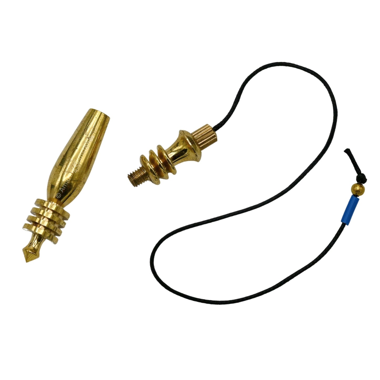 Amazing Gemstone Healing Metal Pendulums for Divination, Gold Double ISIS 7 Ring Karnak Steel Copper Pendulum High Energy Pendulo de Bronce Pendulos de Mesa MP07