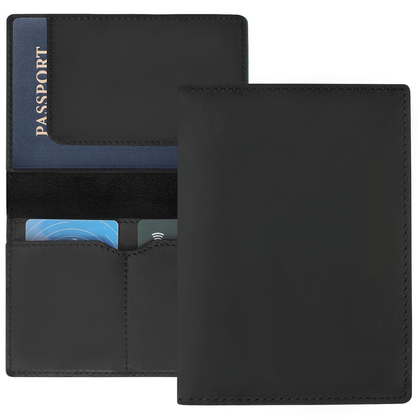 Jack&Chris Leather Passport Holder, Handmade Passport cover, Travel Wallet Cover Case for Men and Women, Leather Travel Documents Organizer Protector, JC107