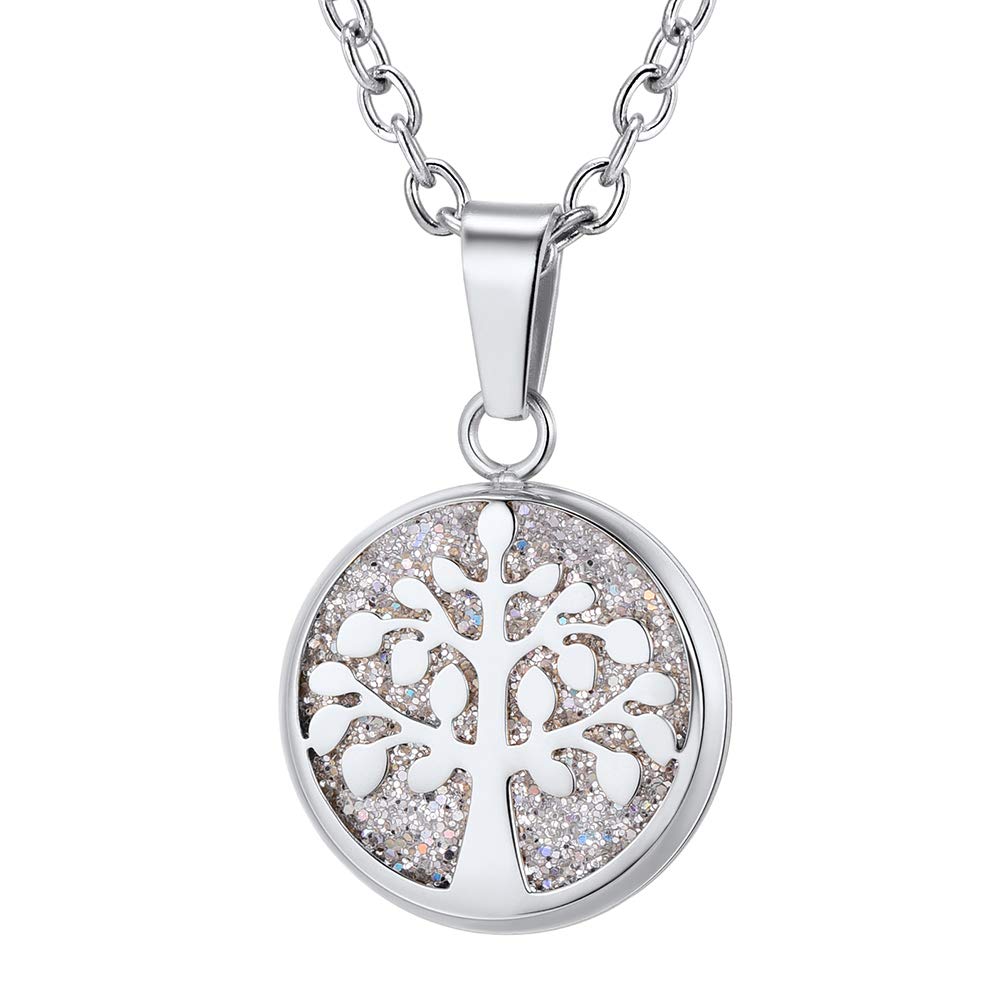 PROSTEEL Tree of Life Necklace Bridesmaid Stainless Steel Shiny Bling Round Pendant Minimalist Women Jewelry