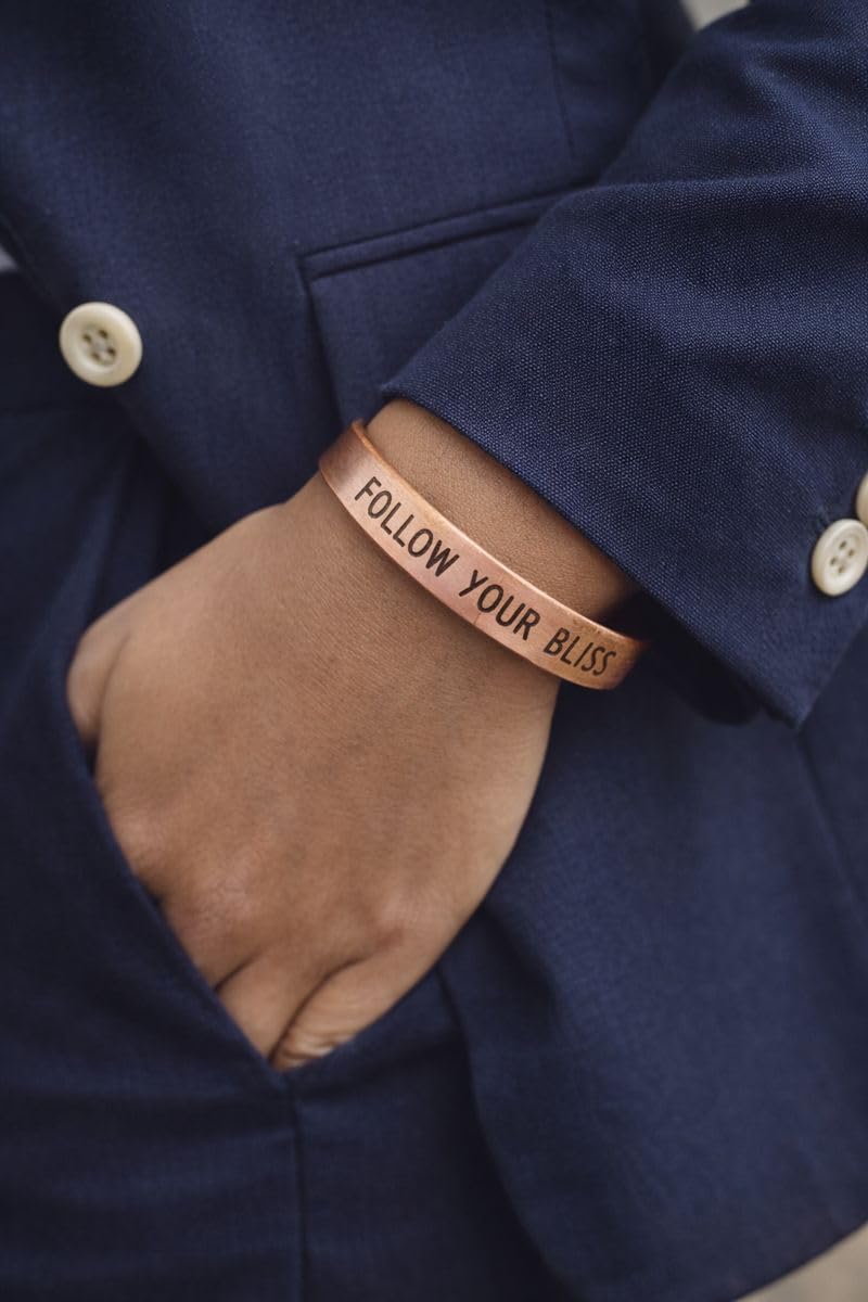 Touchstone Inspirational Copper Engraved Magnetic Bracelets for Women-Personalized Jewelry Gifts for Best Friend/Mom/Daughter/Sister - Adjustable Bracelet in a Gift Box Follow Your Bliss