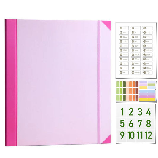 The Life Book Document Organizer - Binder for Important Documents, Document Organizer Foliofor Bills Checks Birth Certificates etc (Pink)