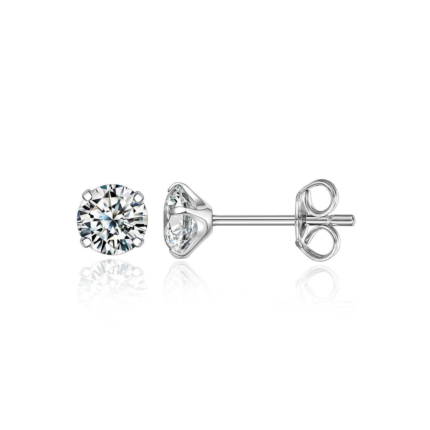 Limerencia G23 Pure Titanium Earrings F136 Implant Grade Titanium Studs 20G Hypoallergenic Round Cubic Zirconia/Princess-Cut/Square/Ball Earrings for Women Men Sensitive Ears(3mm Cubic Zirconia)
