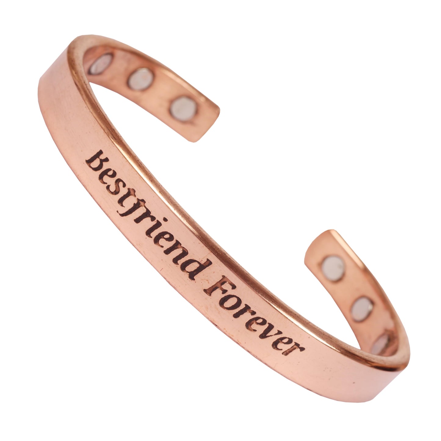 Touchstone Inspirational Copper Engraved Magnetic Bracelets for Women-Personalized Jewelry Gifts for Best Friend/Mom/Daughter/Sister - Adjustable Bracelet in a Gift Box Bestfriend Forever