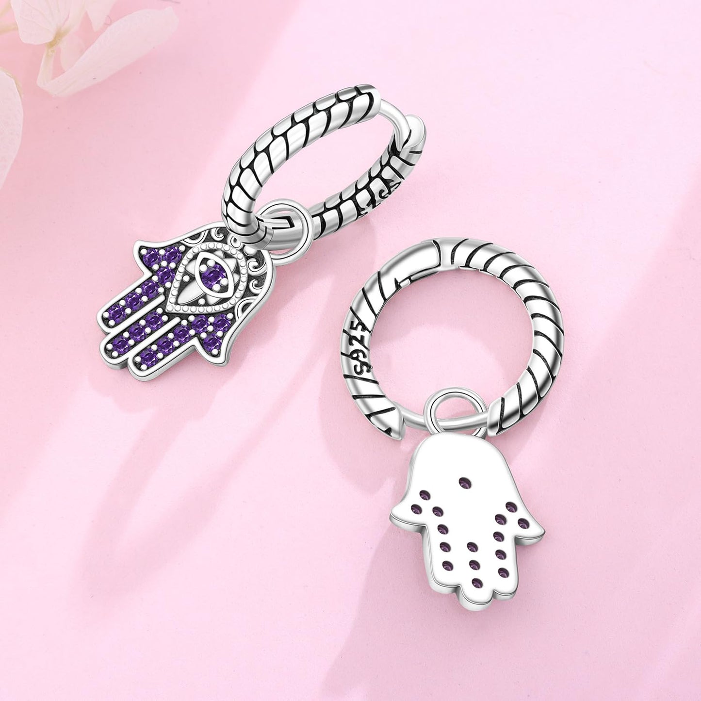 Cycuff 925 Sterling Silver Hoop Earrings Colorful Cubic Zirconia Jewelry Drop Earrings for Women Set Earring Presents for Her