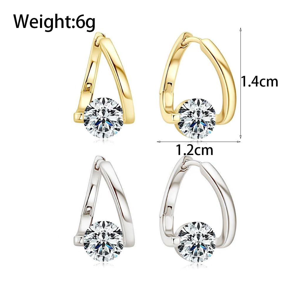 Histone Lymphvity Slimming Earrings for Weight Loss Women 2 Pairs Flysmus Drainage Germanium Earrings Minimalist CZ Hoop Earrings Charm Jewelry Gift(AC)