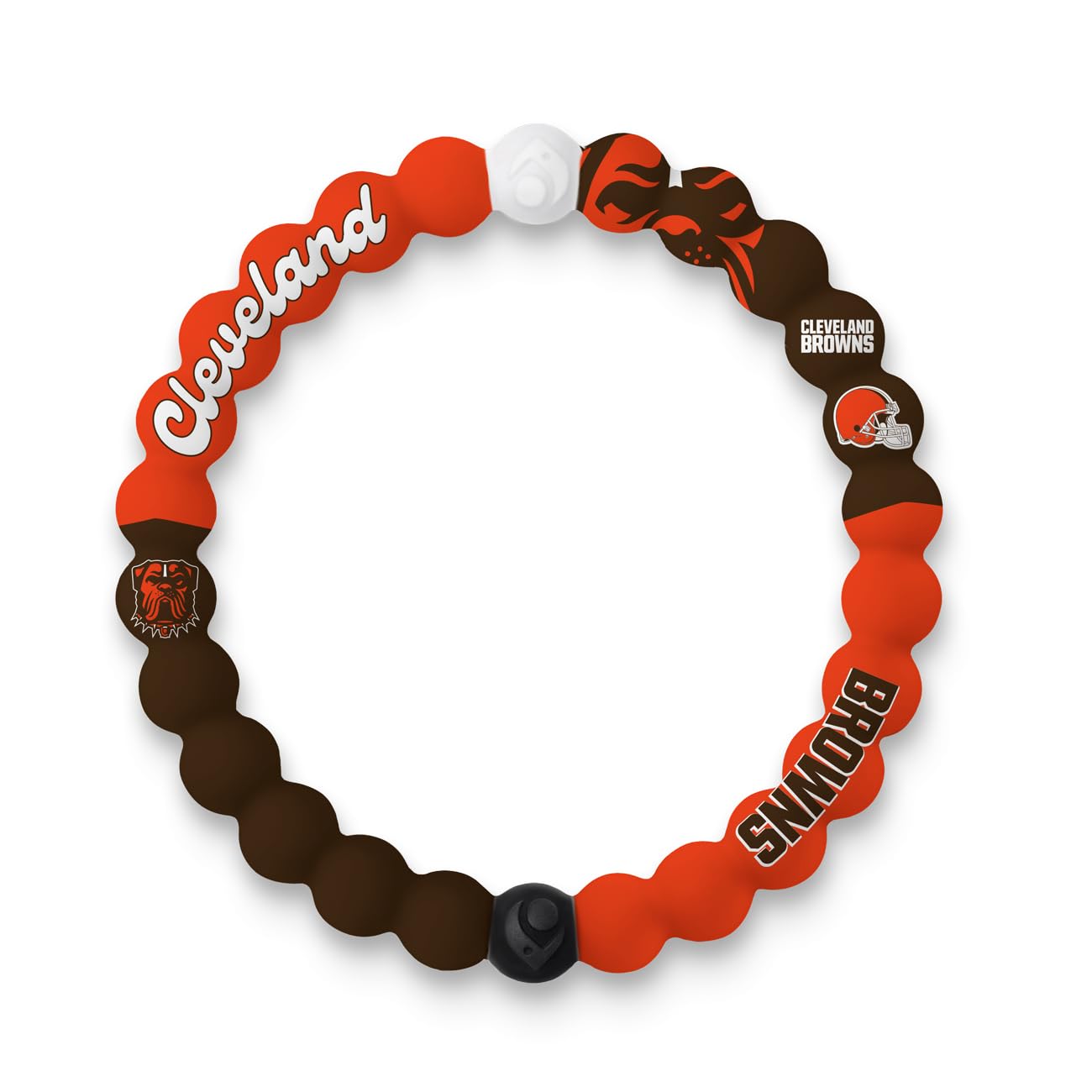 Lokai NFL Football Collection Silicone Beaded Bracelet, Cleveland Browns Home Field (Medium) - Beaded Bracelet for Women & Men, Silicone Jewelry Bracelet Slides-On for Comfortable Fit
